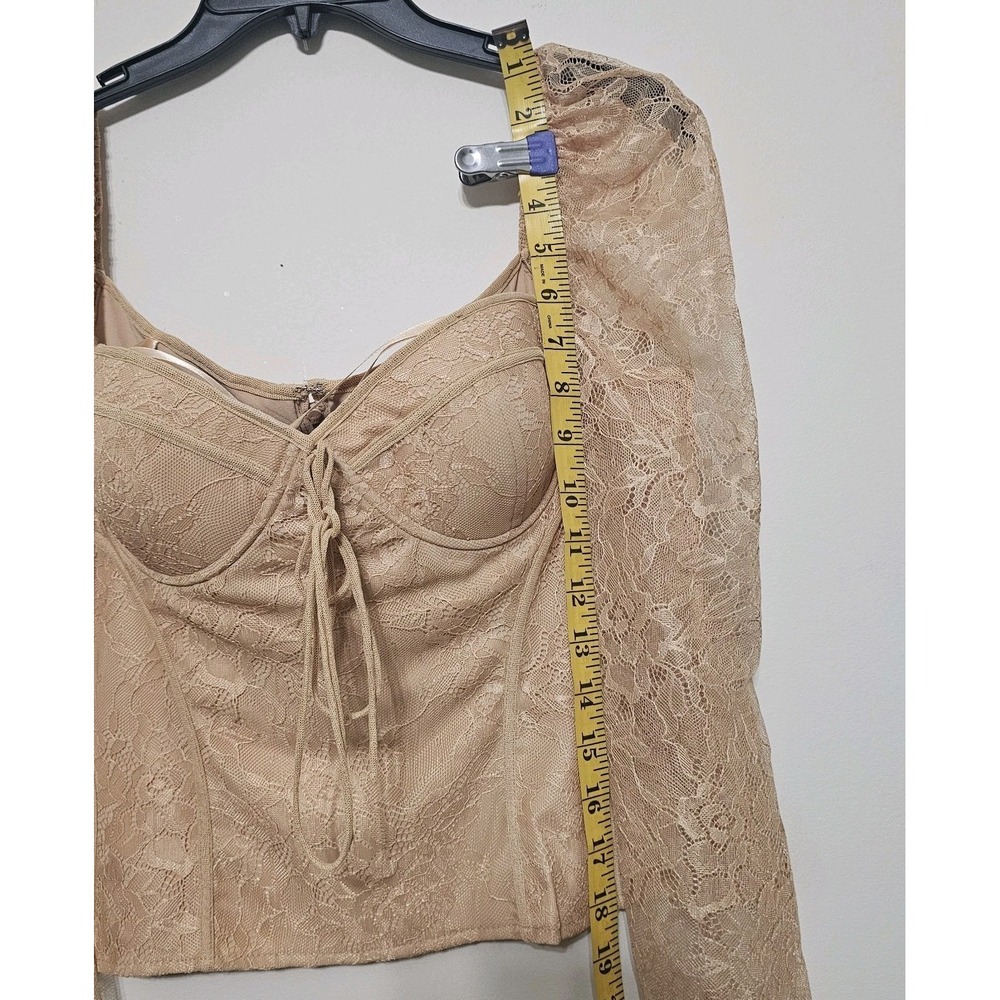 Chelsea & Violet Women Top Blouse Size 10 Fits Medium Brown Nude Sweetheart New - Picture 2 of 8